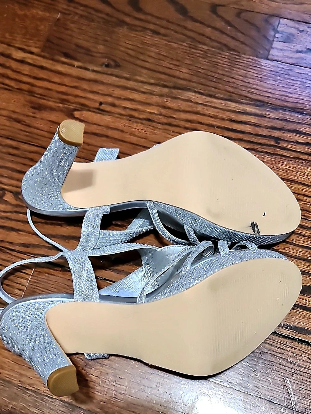 NWT Silver Rhinestone Heels - Picture 6 of 7